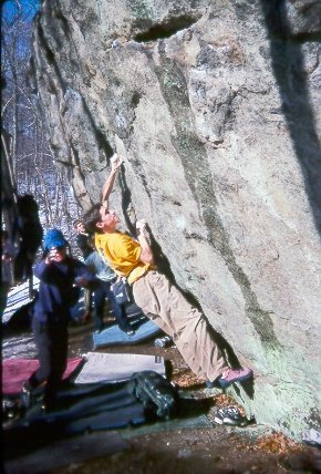 Dave Graham on the FA, I'm pretty sure both crimps he is using in this pic are gone...
