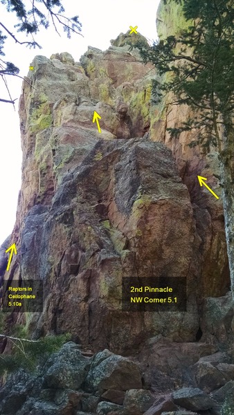 Side view of 2nd Pinnacle, NW Corner.