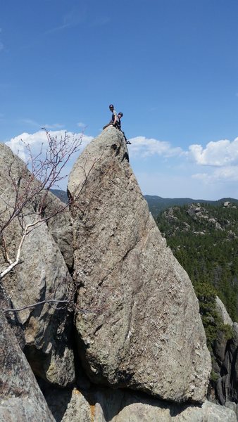 Charles and I hanging out on the summit of Hornet's Chimney