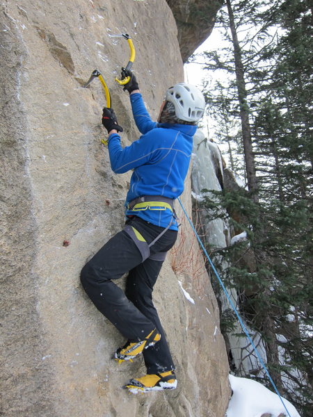 Eli on a recent dry ascent of End-O-Dayz.