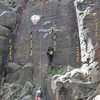 A few of the routes on the short wall that has Holey Trojans.  Supe Vitali is on Hot Date, 11a  (April 2014)