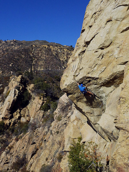 The Nose on Gibraltar Rock above Santa Barbara.  A nice day in the sun with Claire, Danielle, and Brian.  Dec 2015.