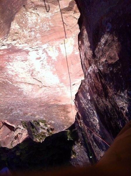Looking down the freshly scrubbed corner of p7