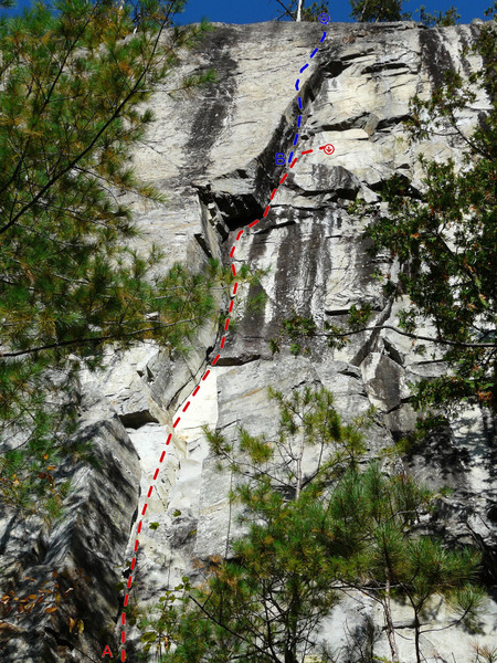A- Le château d'If 5.10b<br>
B- L'Évasion 5.11d