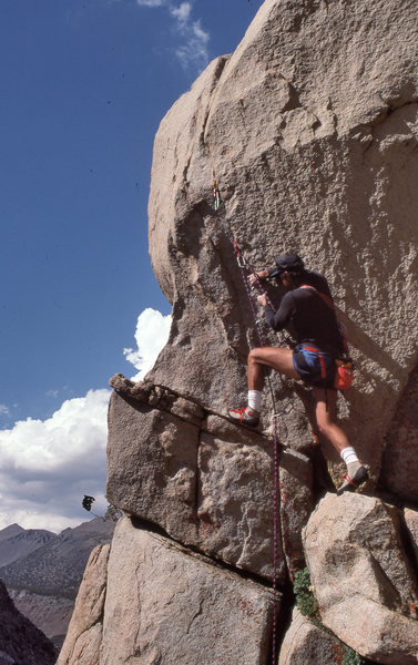 Mark Hill starting up "Hidden Persuasion" (5.10d)