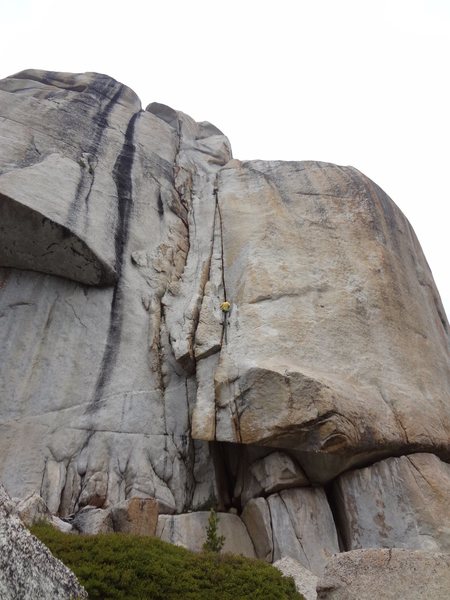 Mike C. and I climbing on Phobos on Polly Dome - iin Tuolumne Meadows. Summer 2015.