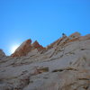 The Orange Dihedral, East Buttress Mt Whitney<br>
Photo by Bill McConachie