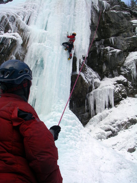 So much great ice in Canada, this was playing around in Kicking Horse Canyon outside of Golden BC.