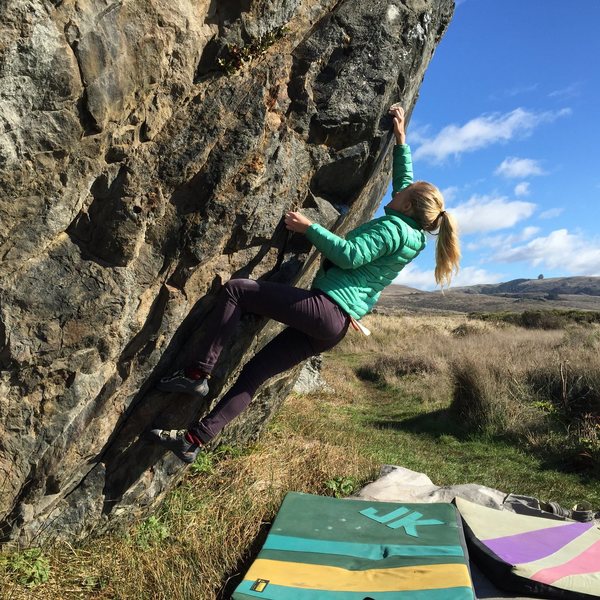 Climbing in Hard Boulder, San Francisco Bay Area