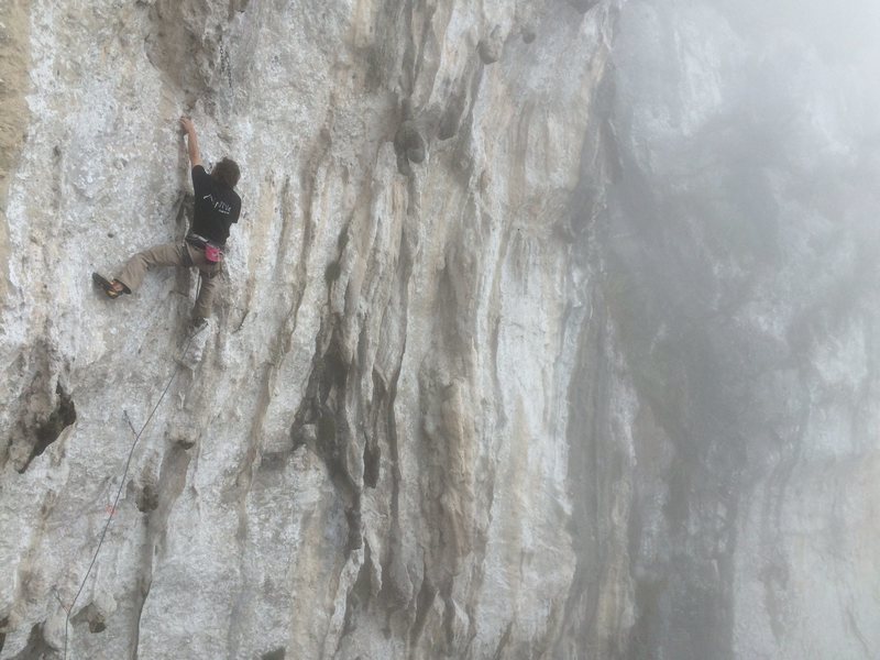 Zach Nadiak nearing the chains as clouds roll in