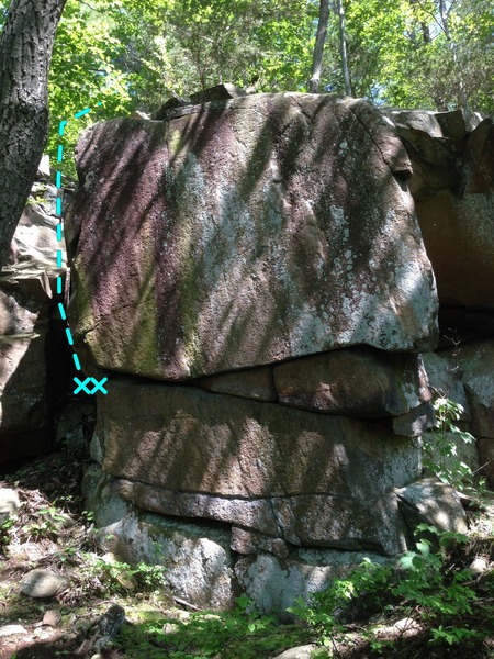 Route on the right side of this boulder. This face faces west.