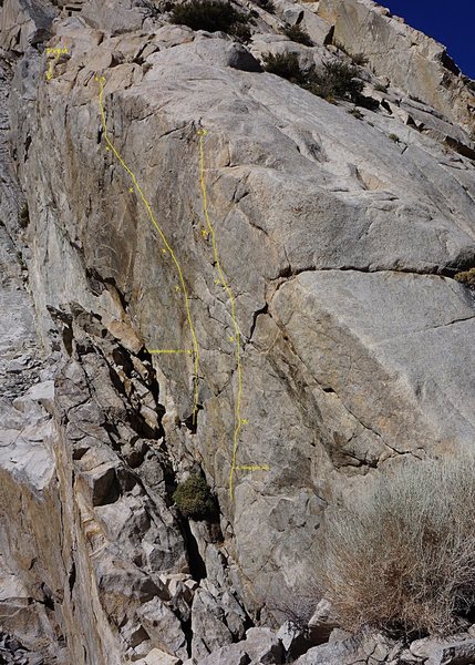 Shorty Wall showing Eastside Dream (.11+) and Living Easy (10b)