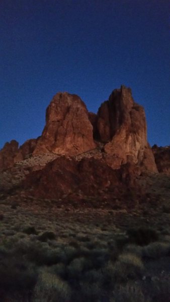 Photo of North buttress on right with spider walk and hobgoblins spires on the left with Rink-kudo