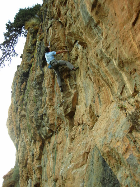 Bernde cruising up the overhanging section of Liger Army