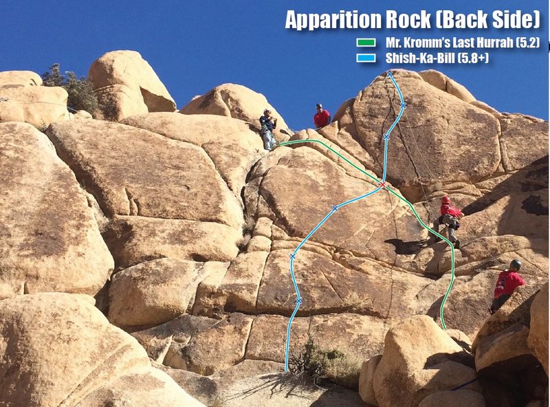 Preliminary route map for right side of Apparition Rock Backside