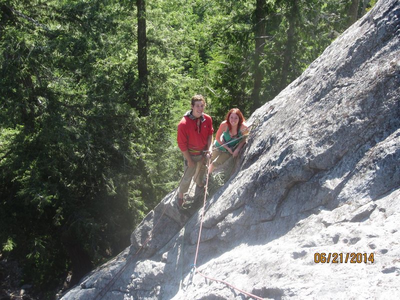 Haley and I at the first pitch belay anchors.
