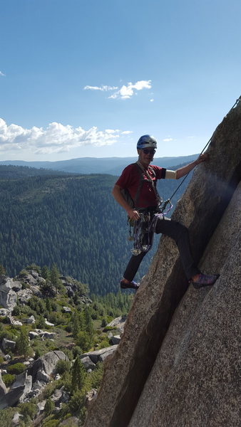 Fellow climber on Ginger Bread. Photo taken from the belay of Fear of Flying. Both are awesome routes.