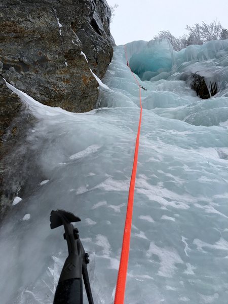 Looking up at the top pitch and the "Parasol" (1/30/16)