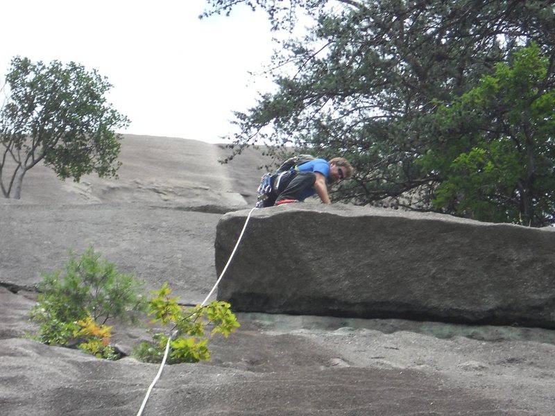 Good foot placement is the key for the Block move. Foot completely flat and the knee up off of the rock.