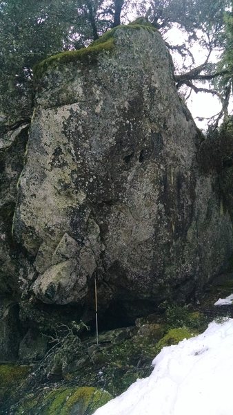 Tom Cruise boulder. For scale, the ski pole is 3 feet long. This isn't even the largest boulder out here.