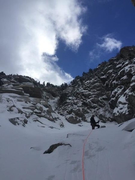 Tons of deep powpow in the gully that day!