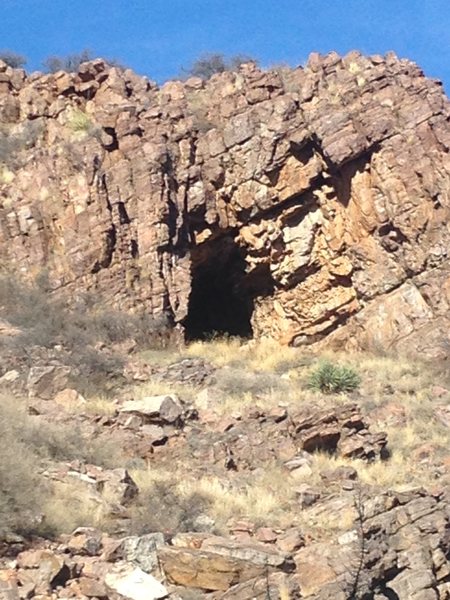 the view of the cave once you turn around to look for it...you have to walk past it to see it.