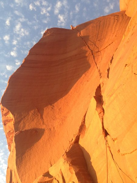 Beautiful light on the first ascent.
<br>
October 1, 2015