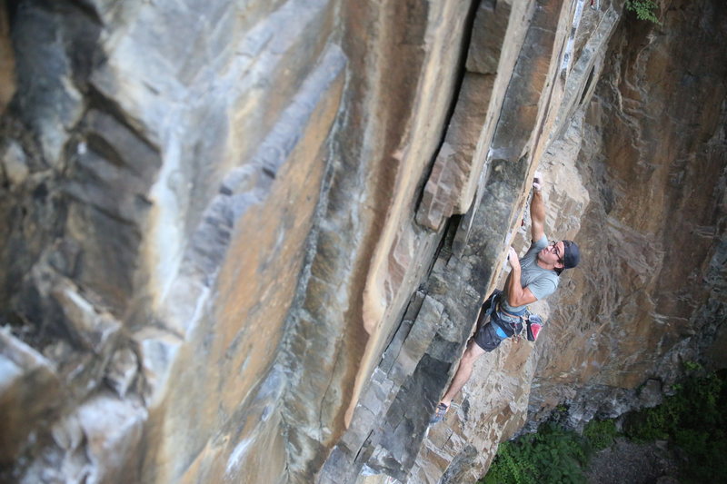 entering the physical crux. redpoint still to come