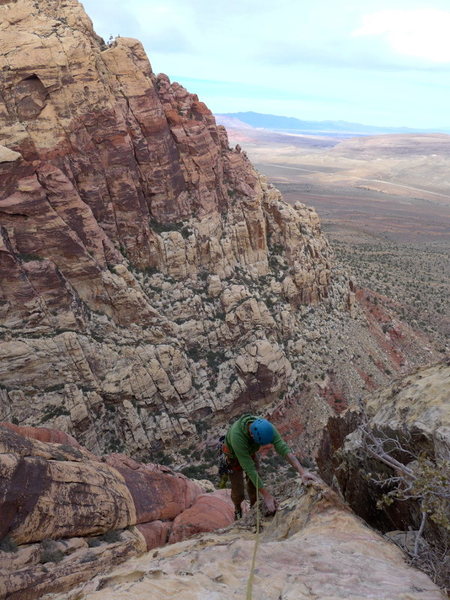 Eric about to top out on the final pitch