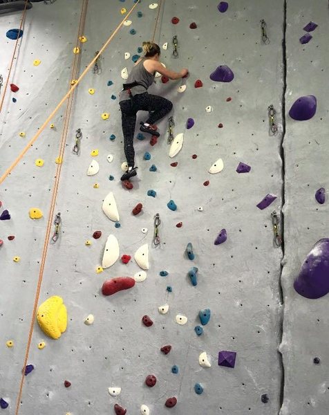 My wife (Blaire) climbing a 5.9 at Inner Peaks