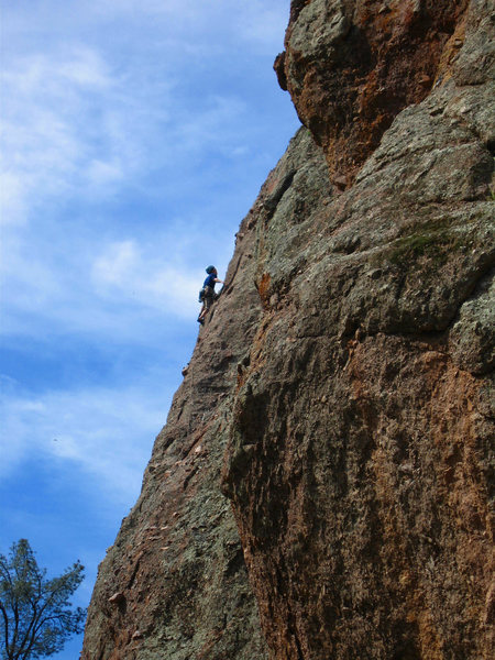 Climber on Swallow Crack, Discovery Wall