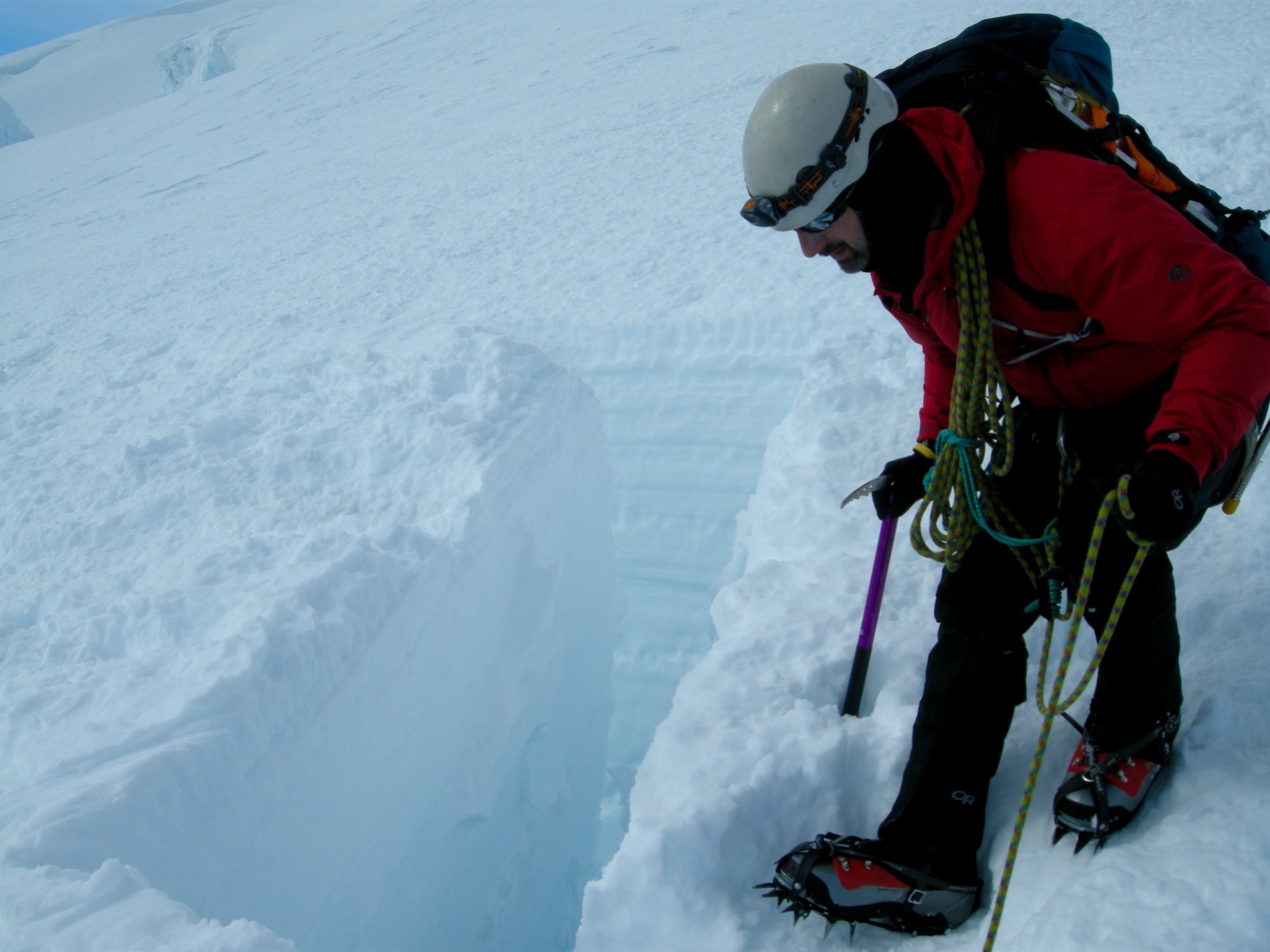 The late Paul Andrews on Emmons Glacier, Mount Rainier.