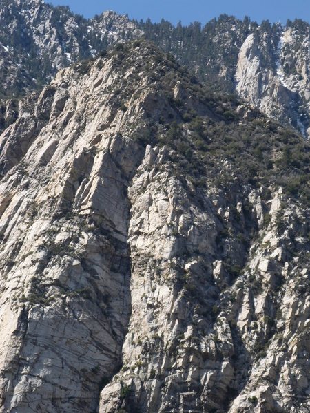Coffman's Crag at the upper right hand corner, from Chino Ridge