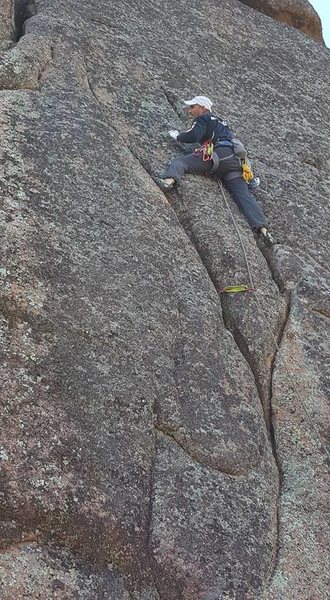 Fun double crack just before going into the wide section that you can see in the upper left.