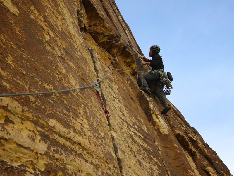 James starting off Pitch 2 of Wholesome Fullback, right below the crux.