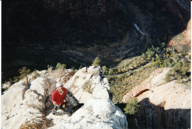 Top of the pulpit. Scary soft white rock!