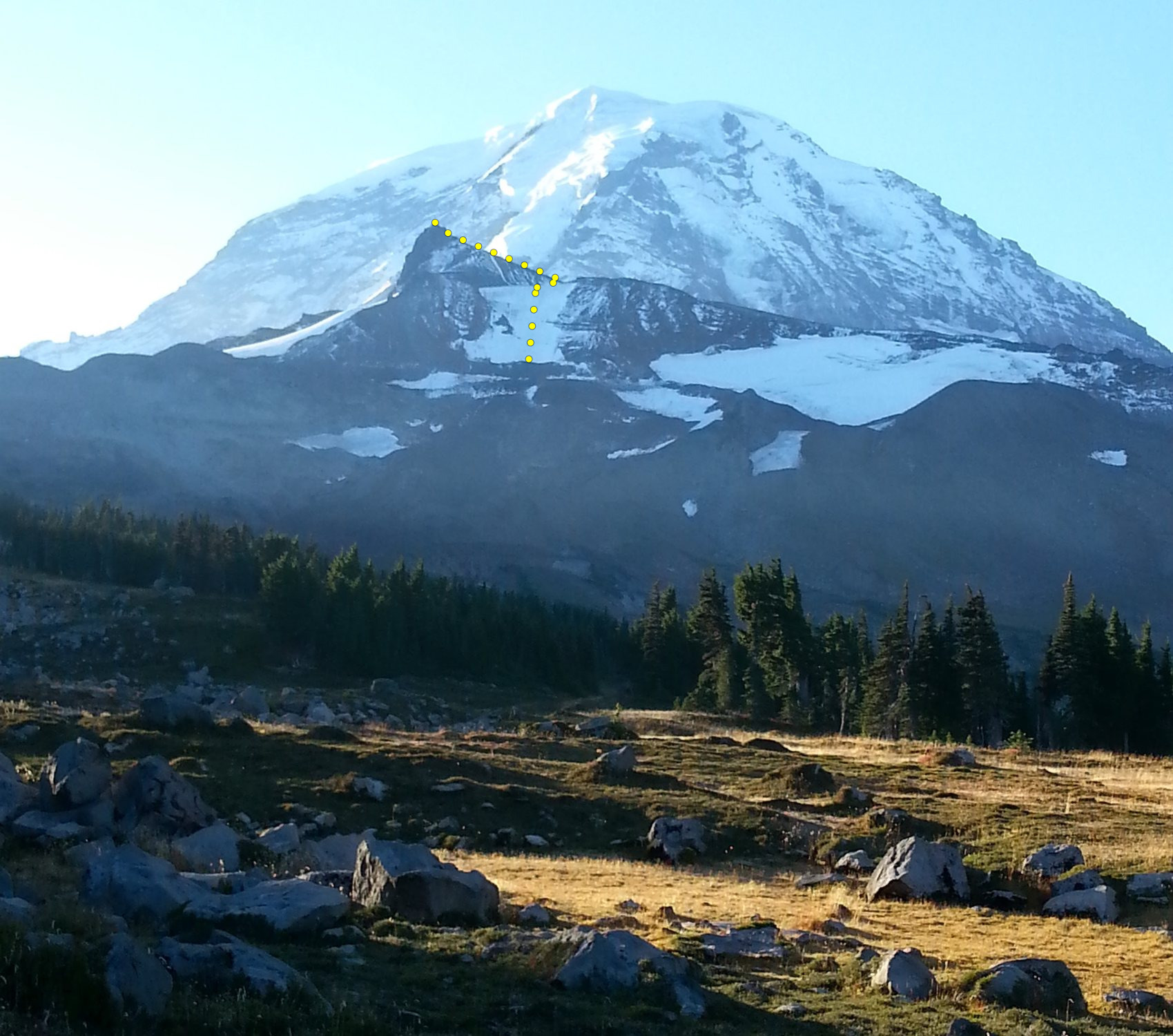Observation Rock from Spray Park, Mt. Rainier in background