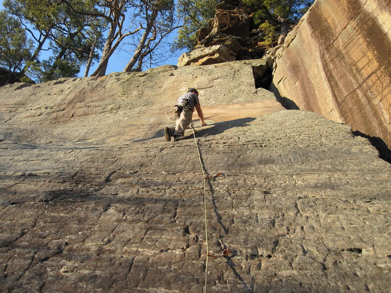 Jeff checking out the big pink spot that used to be the flake