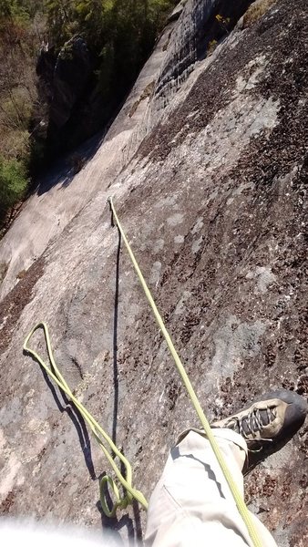 at the end of P3 after linking P2 and P3 on a rope solo ascent.