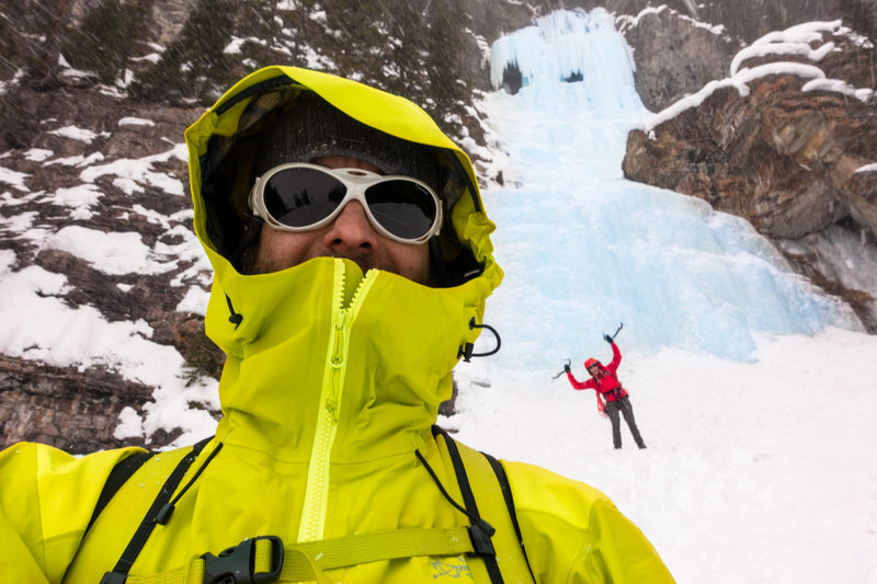 Shenanigans before starting Lake Louise Falls