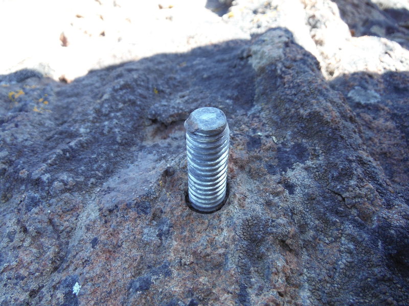 Solitary bolt with no hanger on the top-side of Lady in Red