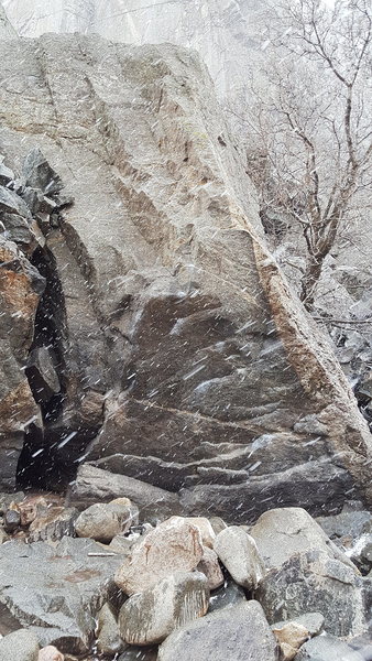 Jug Boulder in less-than-ideal conditions.