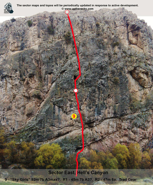 Hell's Canyon, Sector West. <br>
For complete information visit our website: <br>
http://uptherocks.com/index.php/rock-climbing-topo-armenia/232-topo-hell-s-canyon