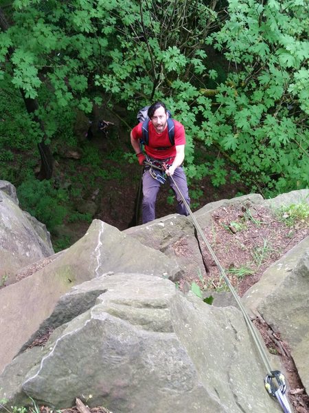 easy rappel - no fixed anchors, use tree