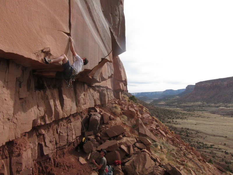 Making the move at the lip of the roof, on "Shotgun Wedding"