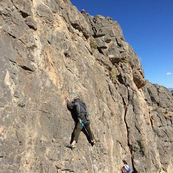 Brian climbing on fossils! ;)