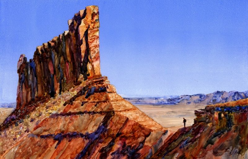 On the approach. Watercolor by Paul Alie