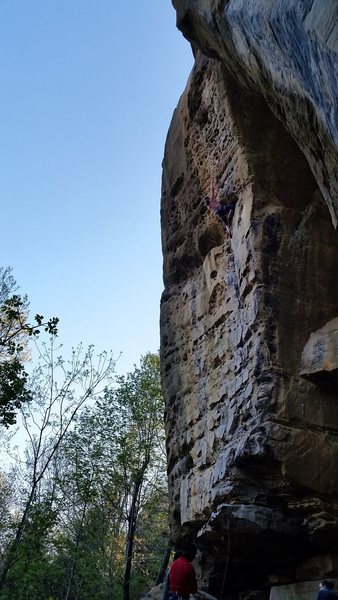 Parker pushing threw the crux!