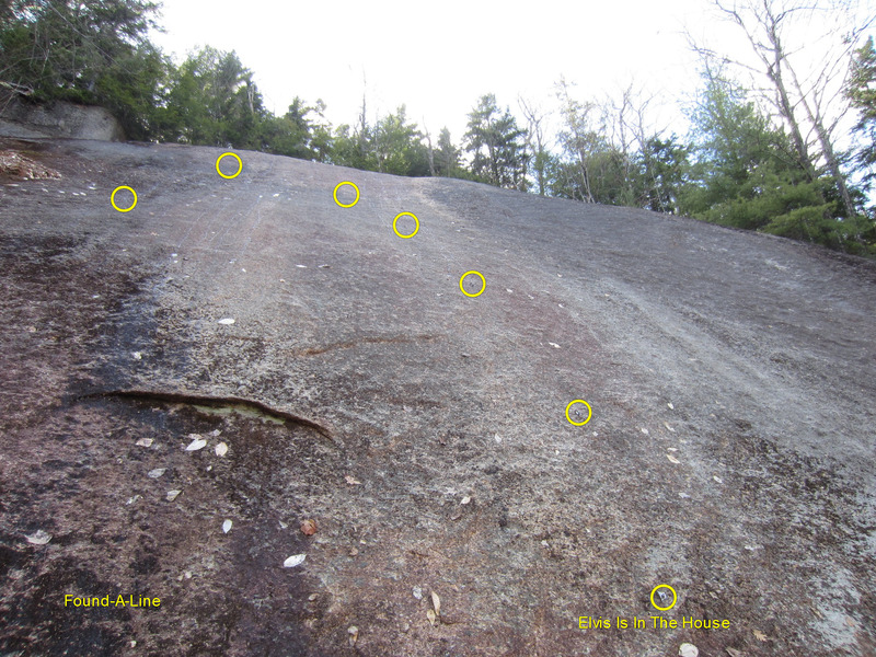 looking up bolt lines on Found-A-Line & Elvis in The House.Small rivulets of water from top are coming down, but not that wet.