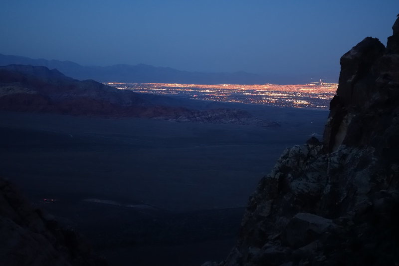 Vegas lights from the bivi at the base